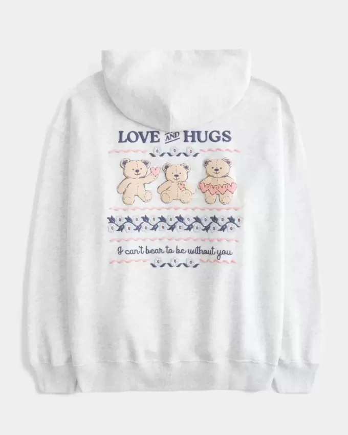 Kapuzenpullover mit Teddybär-Grafik Kapuzenpullover mit Teddybär-Grafik
