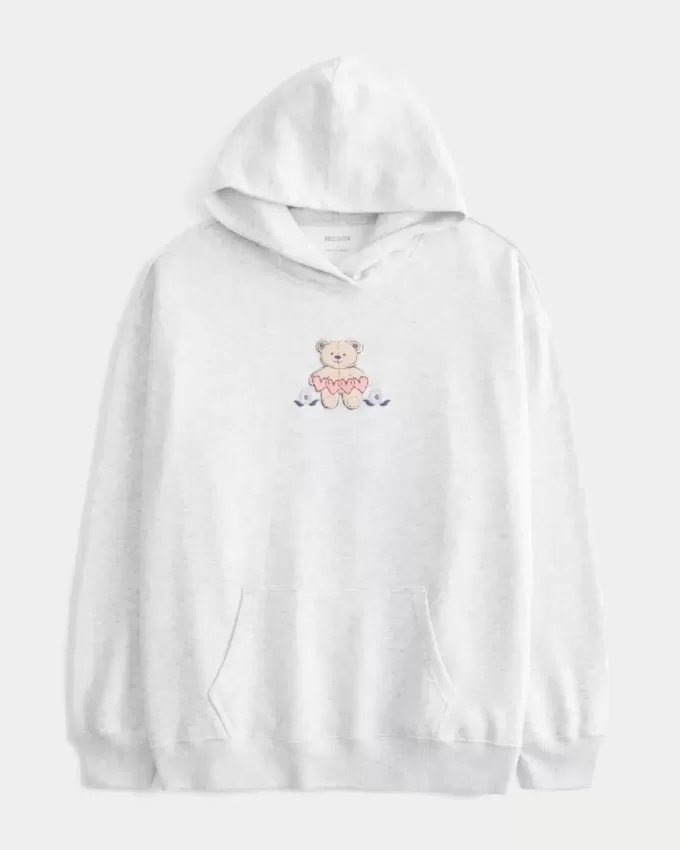 Kapuzenpullover mit Teddybär-Grafik Kapuzenpullover mit Teddybär-Grafik