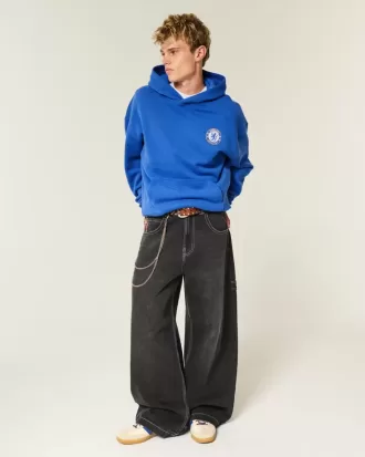 Kastenförmiger Chelsea FC-Kapuzenpullover mit Grafik