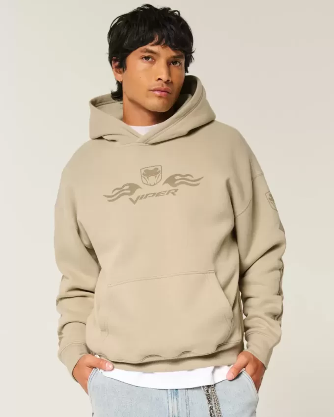 Kastenförmiger Dodge Viper-Kapuzenpullover mit Grafik Kastenförmiger Dodge Viper-Kapuzenpullover mit Grafik
