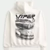 Kastenförmiger Dodge Viper-Kapuzenpullover mit Grafik Kastenförmiger Dodge Viper-Kapuzenpullover mit Grafik