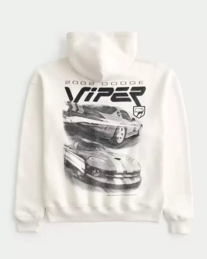 Kastenförmiger Dodge Viper-Kapuzenpullover mit Grafik Kastenförmiger Dodge Viper-Kapuzenpullover mit Grafik
