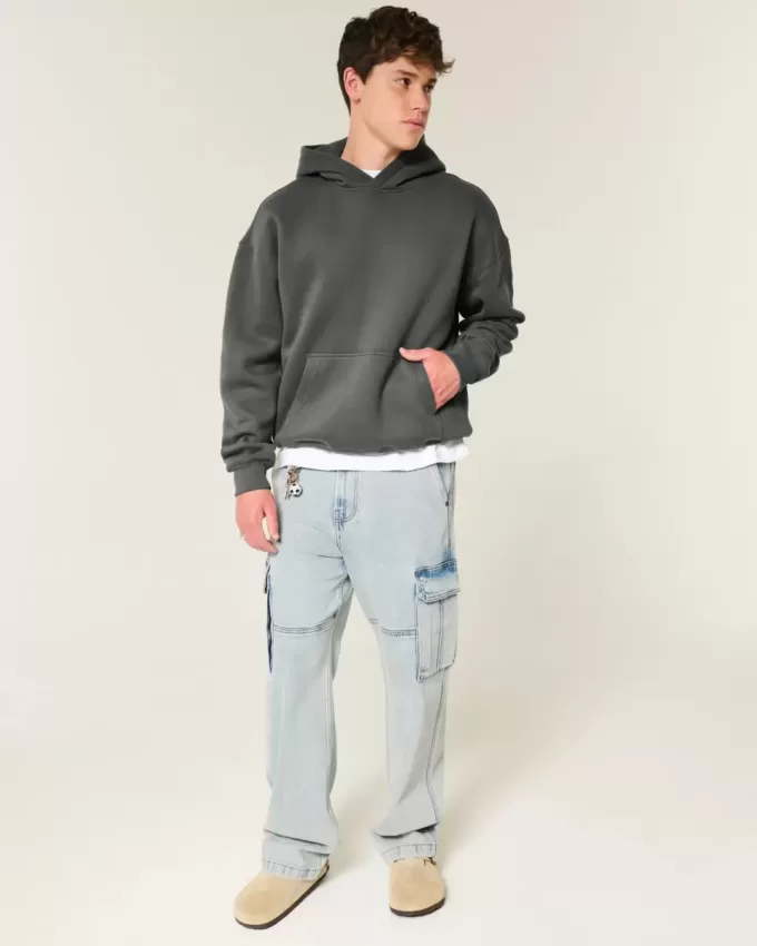 Kastenförmiger Kapuzenpullover Kastenförmiger Kapuzenpullover