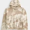 Kastenförmiger Kapuzenpullover mit Camouflage-Muster Kastenförmiger Kapuzenpullover mit Camouflage-Muster