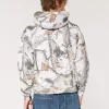 Kastenförmiger Kapuzenpullover mit Camouflage-Muster Kastenförmiger Kapuzenpullover mit Camouflage-Muster