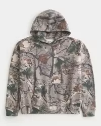 Kastenförmiger Kapuzenpullover mit Camouflage-Muster Kastenförmiger Kapuzenpullover mit Camouflage-Muster