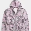 Kastenförmiger Kapuzenpullover mit Camouflage-Muster und Reißverschluss Kastenförmiger Kapuzenpullover mit Camouflage-Muster und Reißverschluss