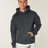 Kastenförmiger Kapuzenpullover mit Kontraststichen Kastenförmiger Kapuzenpullover mit Kontraststichen