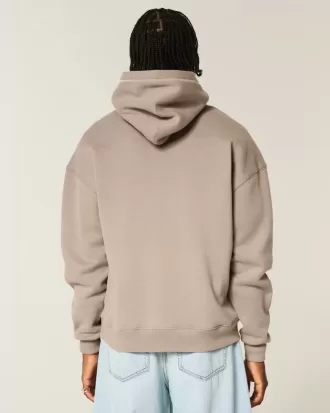 Kastenförmiger Kapuzenpullover mit Kontraststichen