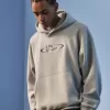 Kastenförmiger Kapuzenpullover mit „No Fear“-Grafik Kastenförmiger Kapuzenpullover mit „No Fear“-Grafik