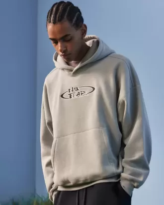 Kastenförmiger Kapuzenpullover mit „No Fear“-Grafik