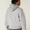 Kastenförmiger Kapuzenpullover mit „No Fear“-Grafik Kastenförmiger Kapuzenpullover mit „No Fear“-Grafik
