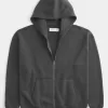 Kastenförmiger Kapuzenpullover mit Reißverschluss Kastenförmiger Kapuzenpullover mit Reißverschluss