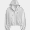 Kastenförmiger Kapuzenpullover mit Reißverschluss Kastenförmiger Kapuzenpullover mit Reißverschluss