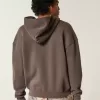 Kastenförmiger Kapuzenpullover mit Reißverschluss Kastenförmiger Kapuzenpullover mit Reißverschluss