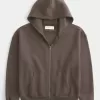 Kastenförmiger Kapuzenpullover mit Reißverschluss Kastenförmiger Kapuzenpullover mit Reißverschluss