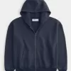 Kastenförmiger Kapuzenpullover mit Reißverschluss Kastenförmiger Kapuzenpullover mit Reißverschluss