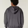 Kastenförmiger Kapuzenpullover mit Reißverschluss Kastenförmiger Kapuzenpullover mit Reißverschluss