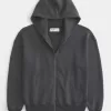 Kastenförmiger Kapuzenpullover mit Reißverschluss Kastenförmiger Kapuzenpullover mit Reißverschluss