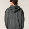 Kastenförmiger Kapuzenpullover mit Reißverschluss Kastenförmiger Kapuzenpullover mit Reißverschluss