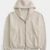 Kastenförmiger Kapuzenpullover mit Reißverschluss Kastenförmiger Kapuzenpullover mit Reißverschluss