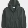 Kastenförmiger Kapuzenpullover mit Reißverschluss Kastenförmiger Kapuzenpullover mit Reißverschluss