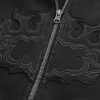 Kastenförmiger Kapuzenpullover mit Reißverschluss und Flammengrafik Kastenförmiger Kapuzenpullover mit Reißverschluss und Flammengrafik