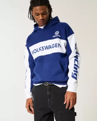 Kastenförmiger Kapuzenpullover mit Volkswagen Racing-Grafik