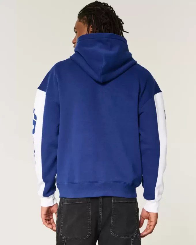 Kastenförmiger Kapuzenpullover mit Volkswagen Racing-Grafik Kastenförmiger Kapuzenpullover mit Volkswagen Racing-Grafik