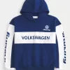 Kastenförmiger Kapuzenpullover mit Volkswagen Racing-Grafik Kastenförmiger Kapuzenpullover mit Volkswagen Racing-Grafik