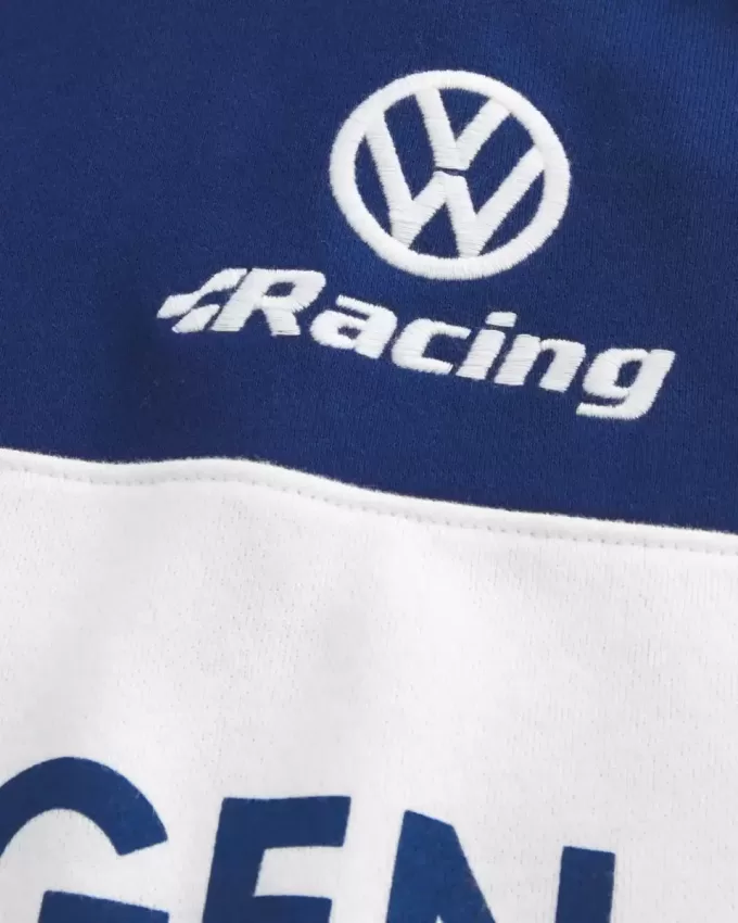 Kastenförmiger Kapuzenpullover mit Volkswagen Racing-Grafik Kastenförmiger Kapuzenpullover mit Volkswagen Racing-Grafik
