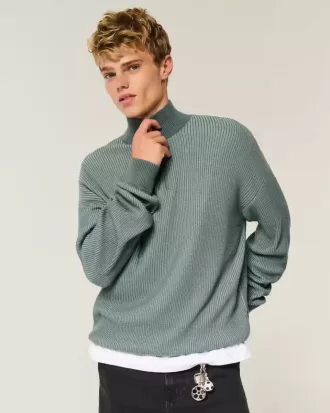 Kastenförmiger Pullover mit Viertelreißverschluss