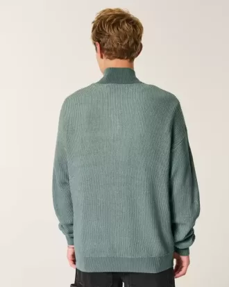 Kastenförmiger Pullover mit Viertelreißverschluss
