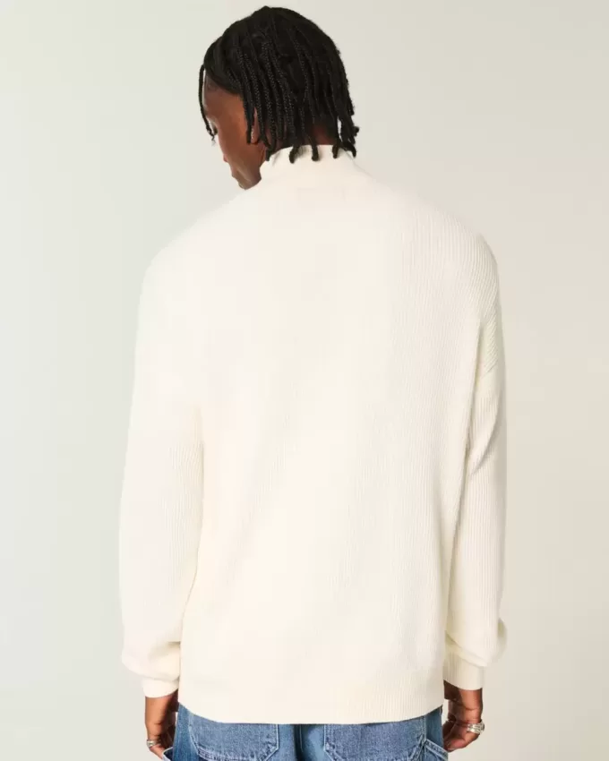 Kastenförmiger Pullover mit Viertelreißverschluss Kastenförmiger Pullover mit Viertelreißverschluss