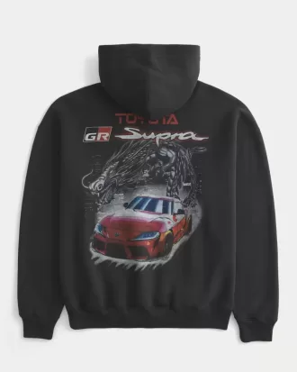 Kastenförmiger Toyota Supra-Kapuzenpullover mit Grafik
