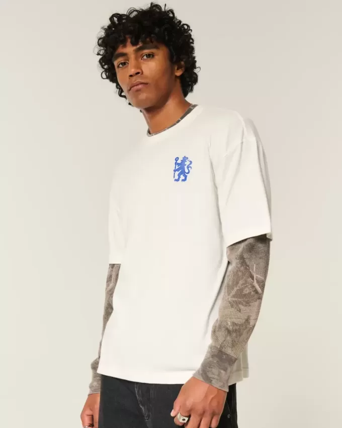 Kastenförmiges Chelsea FC-T-Shirt mit Grafik Kastenförmiges Chelsea FC-T-Shirt mit Grafik