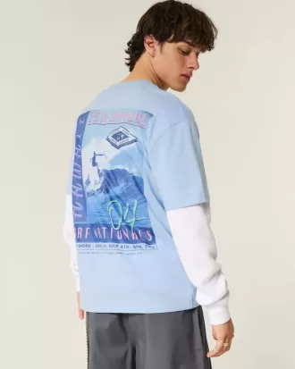 Kastenförmiges Hawaii-Surf-T-Shirt mit Grafik Kastenförmiges Hawaii-Surf-T-Shirt mit Grafik