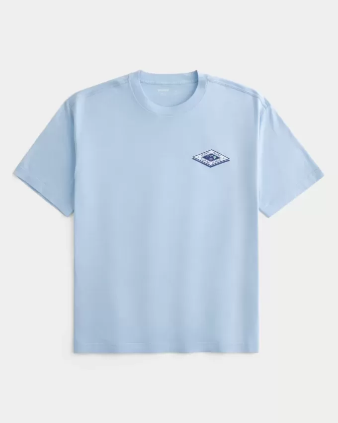 Kastenförmiges Hawaii-Surf-T-Shirt mit Grafik Kastenförmiges Hawaii-Surf-T-Shirt mit Grafik
