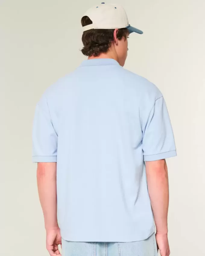 Kastenförmiges, kurzes Poloshirt