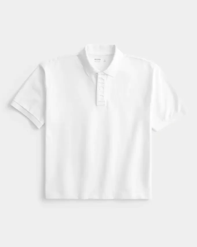Kastenförmiges, kurzes Poloshirt Kastenförmiges, kurzes Poloshirt