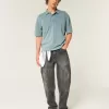 Kastenförmiges, kurzes Poloshirt