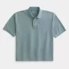 Kastenförmiges, kurzes Poloshirt