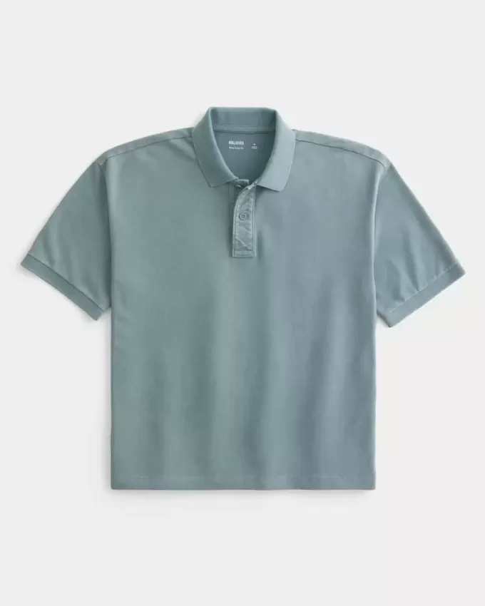 Kastenförmiges, kurzes Poloshirt