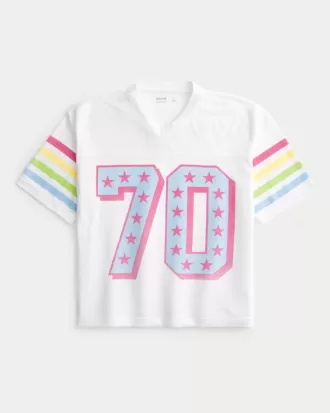Kastenförmiges, kurzes Trikot mit Zahlengrafik