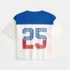 Kastenförmiges, kurzes Trikot mit Zahlengrafik