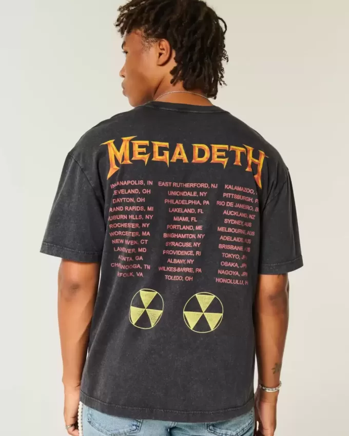 Kastenförmiges Megadeth Tour-T-Shirt mit Grafik Kastenförmiges Megadeth Tour-T-Shirt mit Grafik