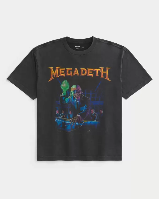 Kastenförmiges Megadeth Tour-T-Shirt mit Grafik Kastenförmiges Megadeth Tour-T-Shirt mit Grafik