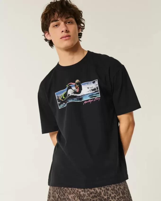 Kastenförmiges Montego Bay-T-Shirt mit Grafik Kastenförmiges Montego Bay-T-Shirt mit Grafik