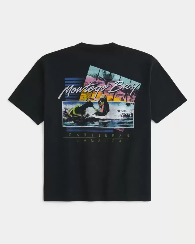 Kastenförmiges Montego Bay-T-Shirt mit Grafik Kastenförmiges Montego Bay-T-Shirt mit Grafik