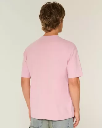 Kastenförmiges Rundhals-T-Shirt aus schwerer Baumwolle